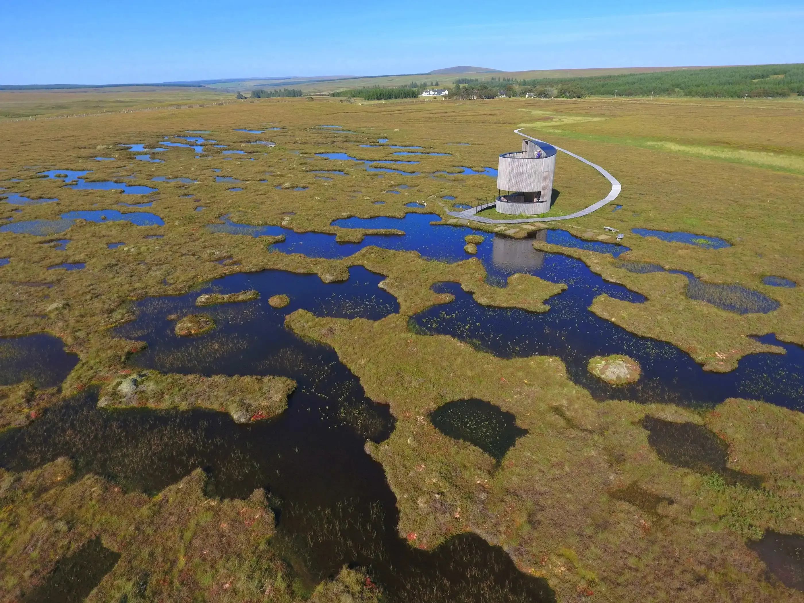 Habitats RSPB forsinard flows N Cowie pool system and flows tower